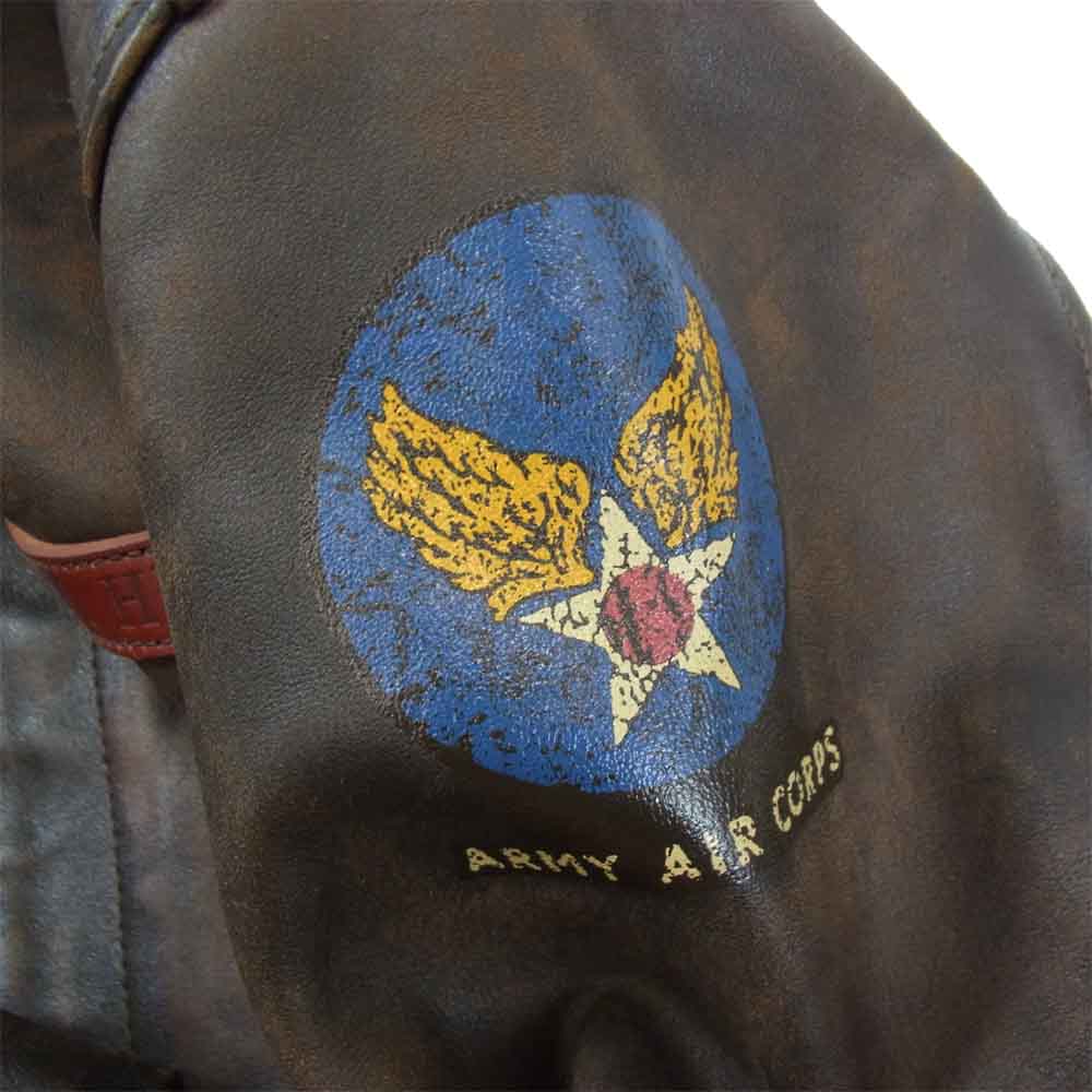 TOY'S McCOY トイズマッコイ A-2 V. HILTS COOLER KING 大脱走 エイジング ダメージ加工 レザー フライト ブラウン系 36【美品】【中古】