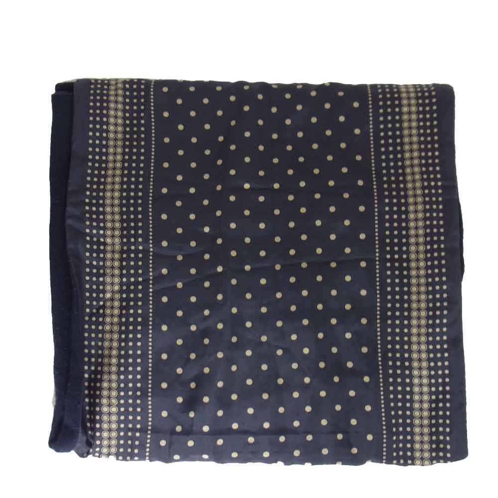 COMOLI コモリ 14AW シルク ドット マフラー ネイビー系【中古】