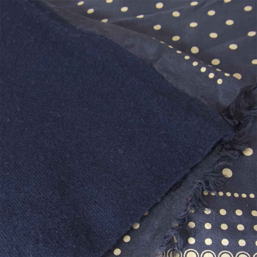 COMOLI コモリ 14AW シルク ドット マフラー ネイビー系【中古】