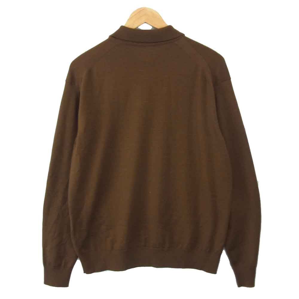 AURALEE オーラリー A7AP02HG WOOL CASHMERE HIGH GAUGE KNIT POLO ウール カシミヤ ハイゲージ ニット ポロシャツ ブラウン系 4【中古】