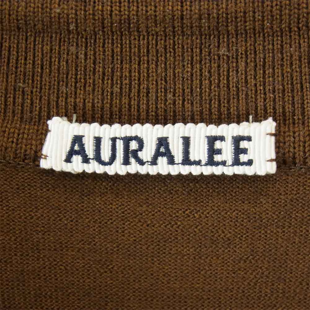 AURALEE オーラリー A7AP02HG WOOL CASHMERE HIGH GAUGE KNIT POLO ウール カシミヤ ハイゲージ ニット ポロシャツ ブラウン系 4【中古】