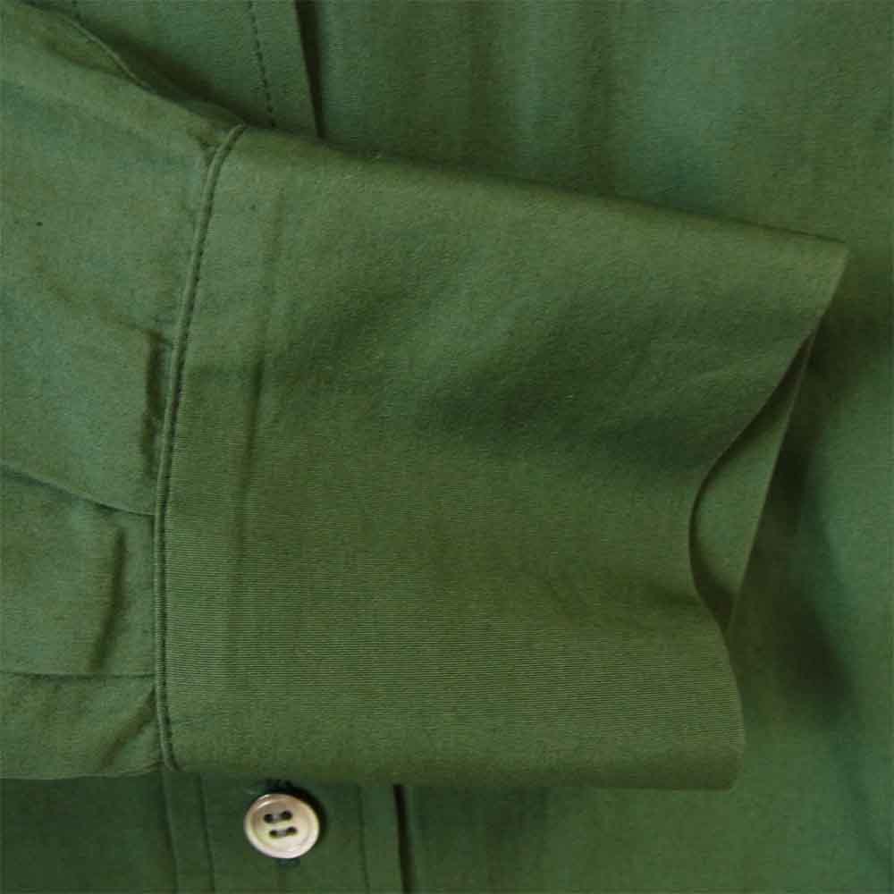 Sacai サカイ 12-01636 ニットコンビ バックプリーツ シャツ ワンピース グリーン系 1【中古】