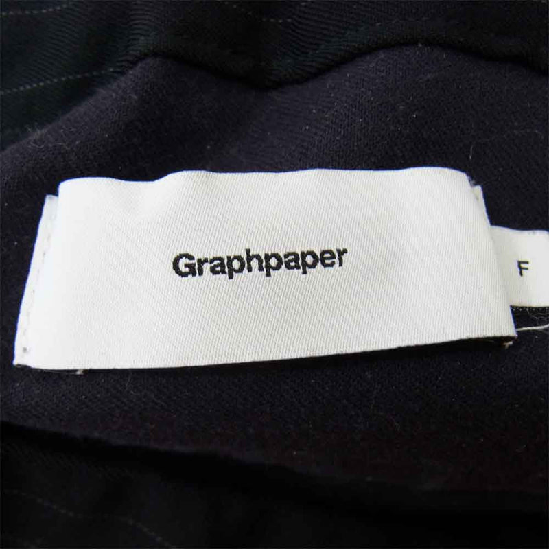 GRAPHPAPER グラフペーパー GM184-40092B Selvage Wool Cook Pants セルビッチウール コック パンツ ネイビー系 F【中古】