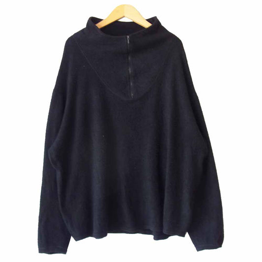 COMOLI コモリ Q03-05018 シルクフリース ハーフジップ プルオーバー ダークネイビー系 2【中古】