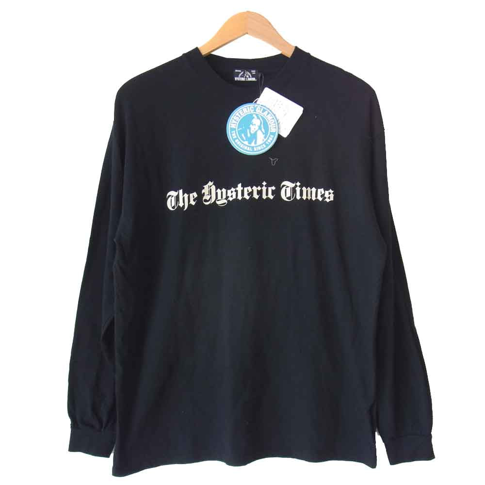 HYSTERIC GLAMOUR ヒステリックグラマー 02203CL16 ガール プリント Tシャツ 長袖 ブラック系 L【中古】