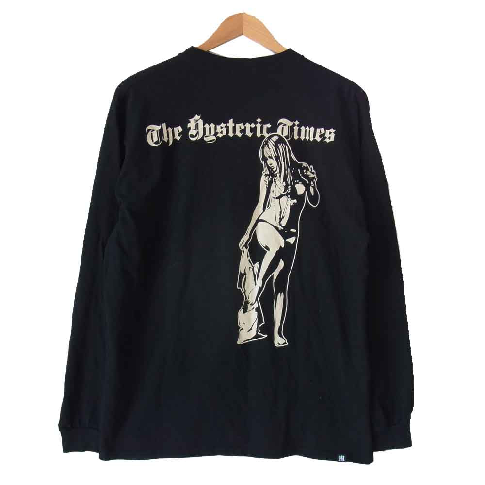HYSTERIC GLAMOUR ヒステリックグラマー 02203CL16 ガール プリント Tシャツ 長袖 ブラック系 L【中古】