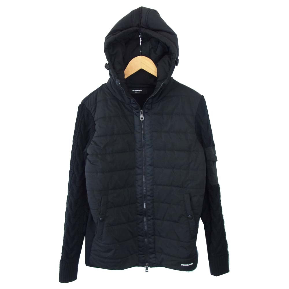 ウノピゥウノウグァーレトレ 中綿 ニットスリーブ ドッキングパーカー ジャケット ブラック系 M【中古】