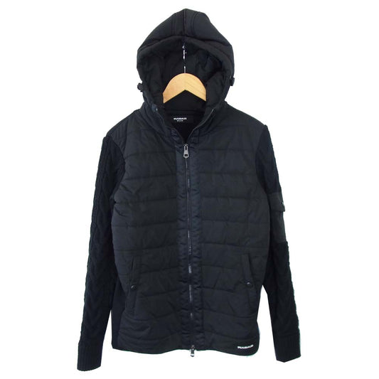 ウノピゥウノウグァーレトレ 中綿 ニットスリーブ ドッキングパーカー ジャケット ブラック系 M【中古】