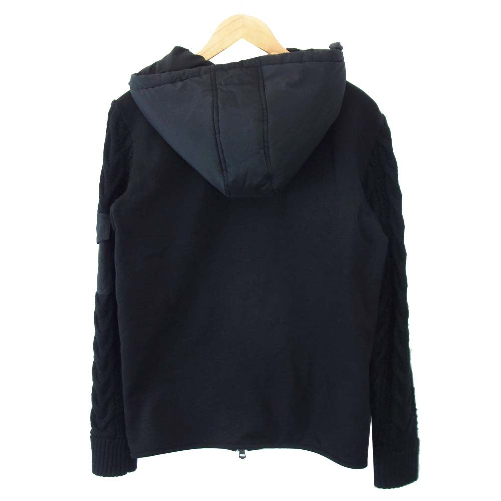 ウノピゥウノウグァーレトレ 中綿 ニットスリーブ ドッキングパーカー ジャケット ブラック系 M【中古】