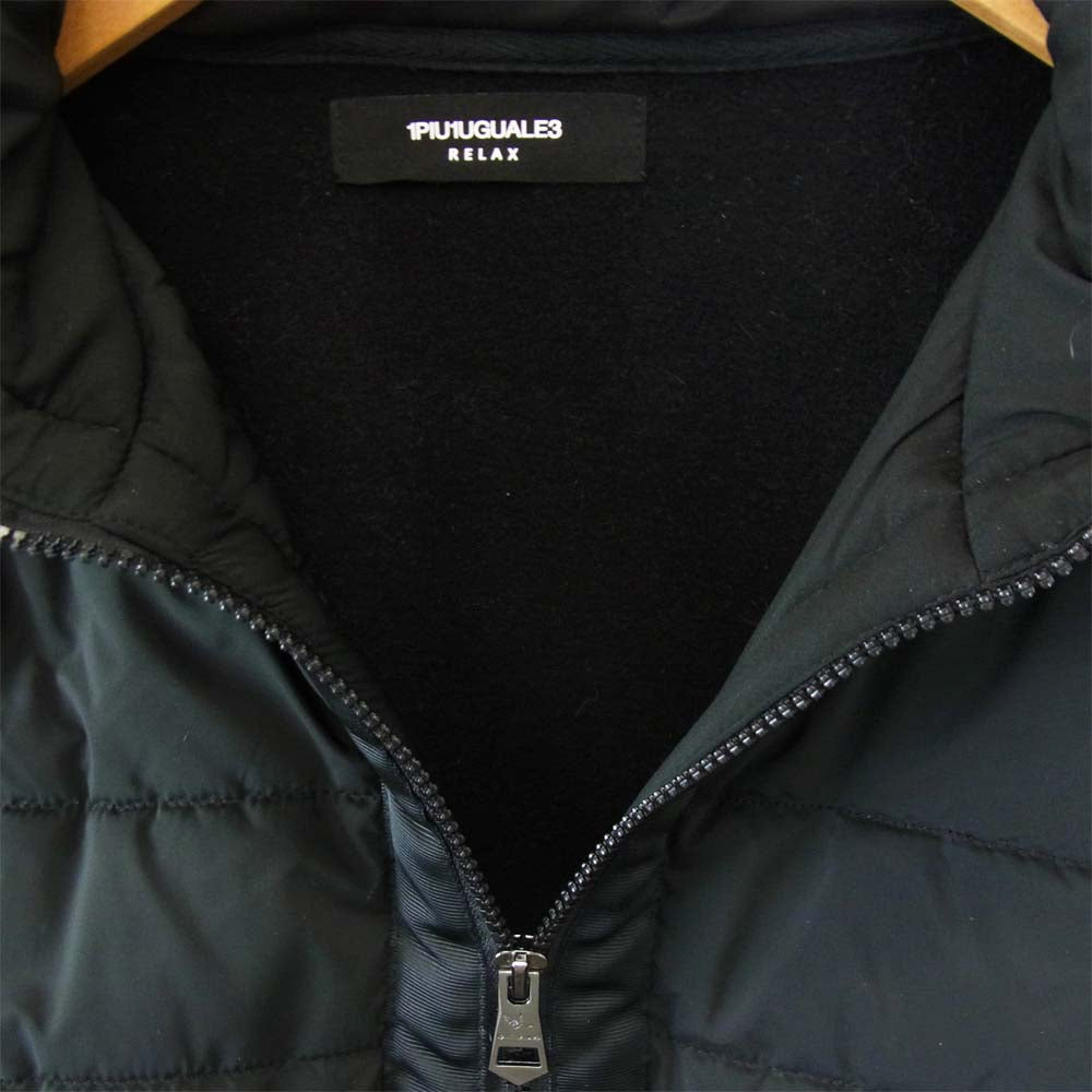 ウノピゥウノウグァーレトレ 中綿 ニットスリーブ ドッキングパーカー ジャケット ブラック系 M【中古】