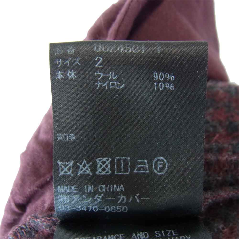 UNDERCOVER アンダーカバー 20AW UCZ4501-1 WOOL CHECK SHRIVEL PANTS ウール チェック パンツ エンジ系 2【中古】