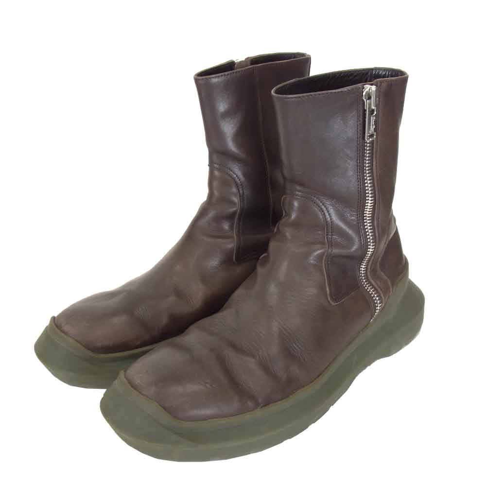 UNDERCOVER アンダーカバー 20AW UCZ4F03 Zip Up Leather Boots ジップアップ レザー ブーツ ブラウン系 XL 28-28.5cm【中古】