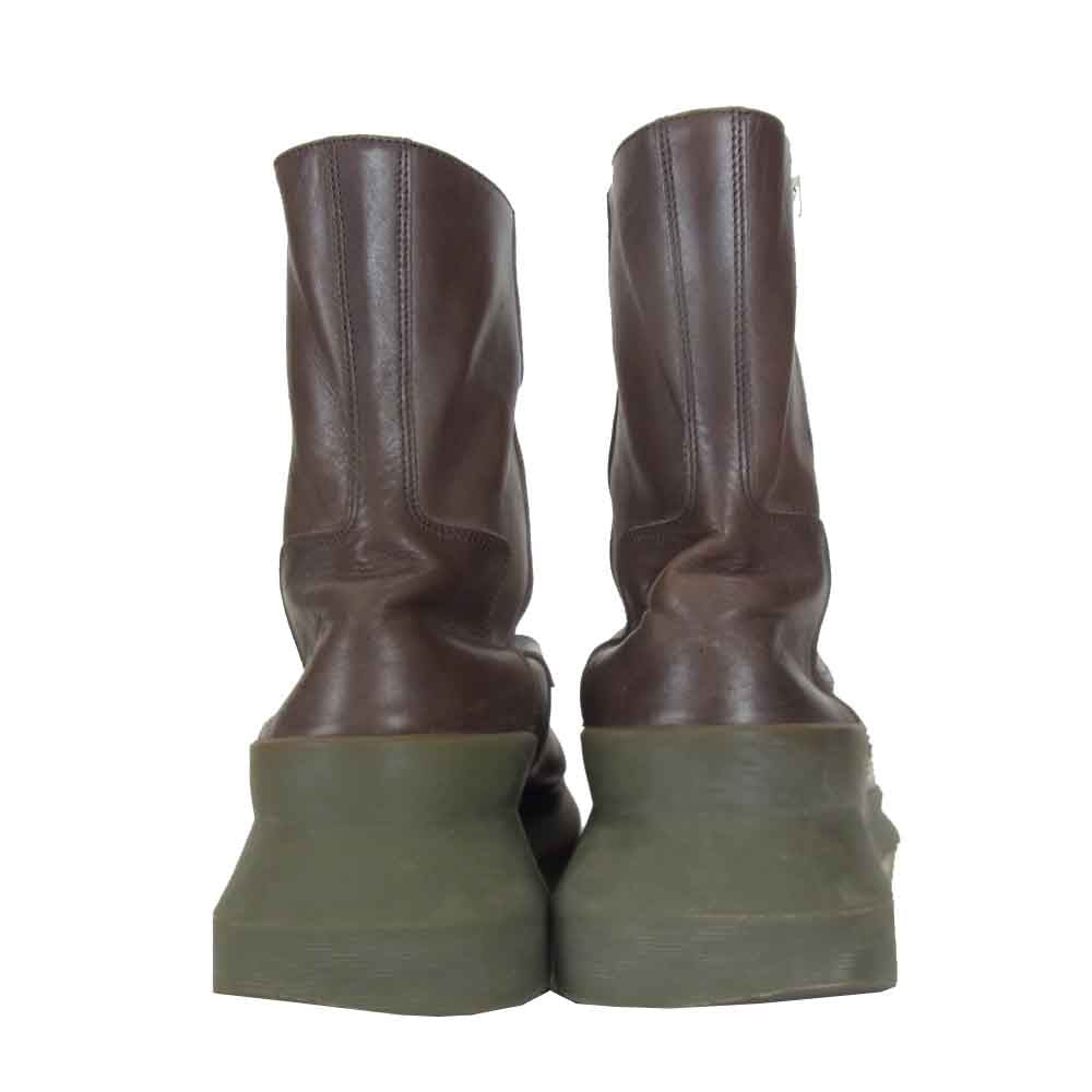 UNDERCOVER アンダーカバー 20AW UCZ4F03 Zip Up Leather Boots ジップアップ レザー ブーツ ブラウン系 XL 28-28.5cm【中古】