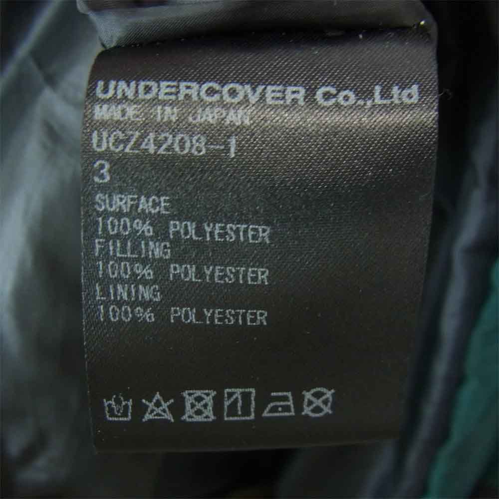 UNDERCOVER アンダーカバー UCZ4208-1 蜘蛛巣城 総柄 ウェザー 中綿 フード コーチ ジャケット  グリーン系 グリーン系 3【美品】【中古】