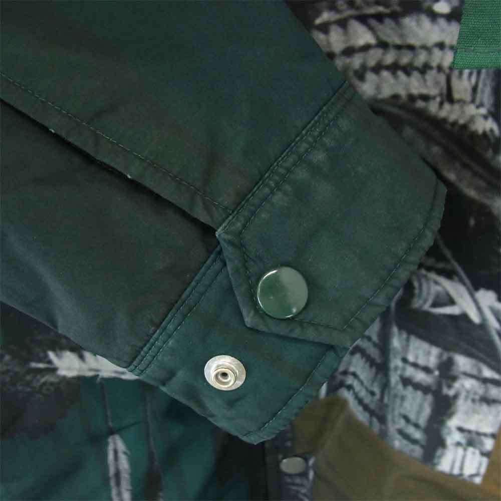 UNDERCOVER アンダーカバー UCZ4208-1 蜘蛛巣城 総柄 ウェザー 中綿 フード コーチ ジャケット  グリーン系 グリーン系 3【美品】【中古】