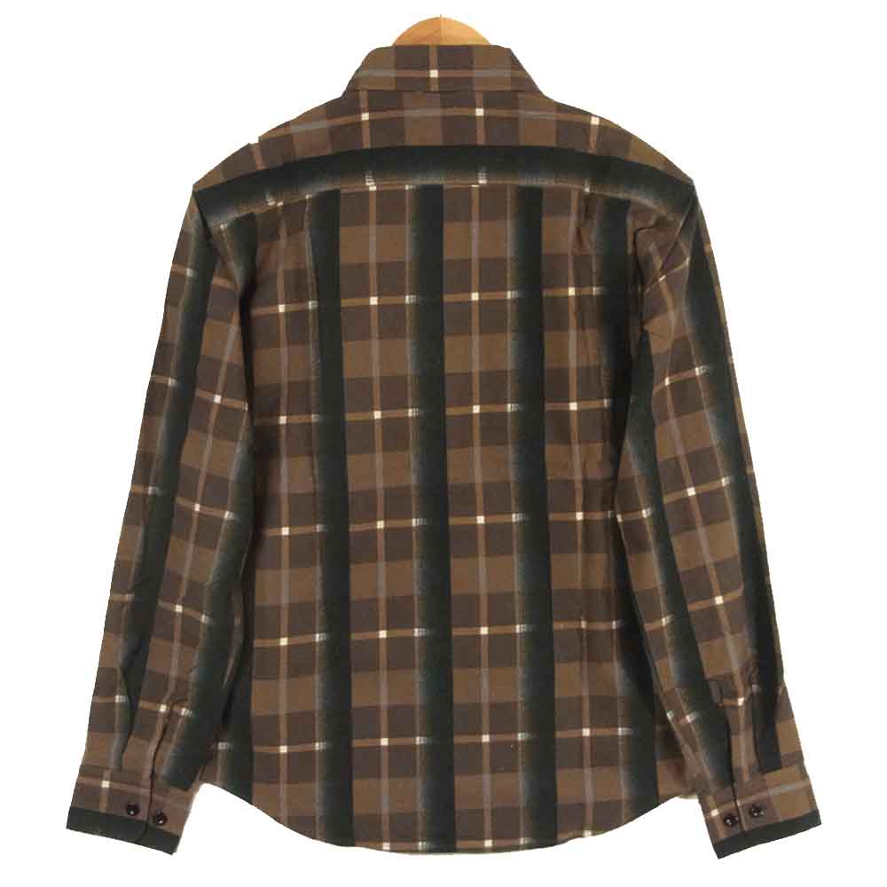 CUT RATE カットレイト チェック 長袖 シャツ コットン 日本製 ブラウン系 M【美品】【中古】