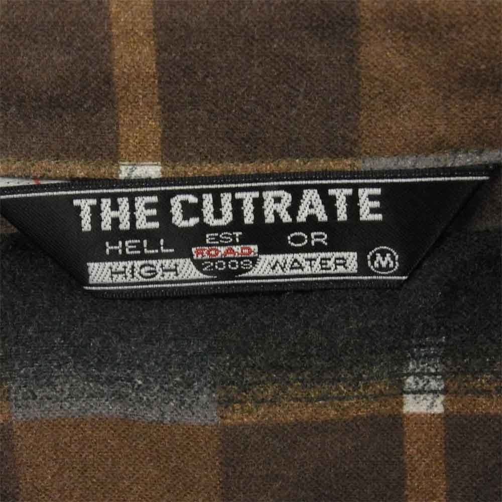 CUT RATE カットレイト チェック 長袖 シャツ コットン 日本製 ブラウン系 M【美品】【中古】