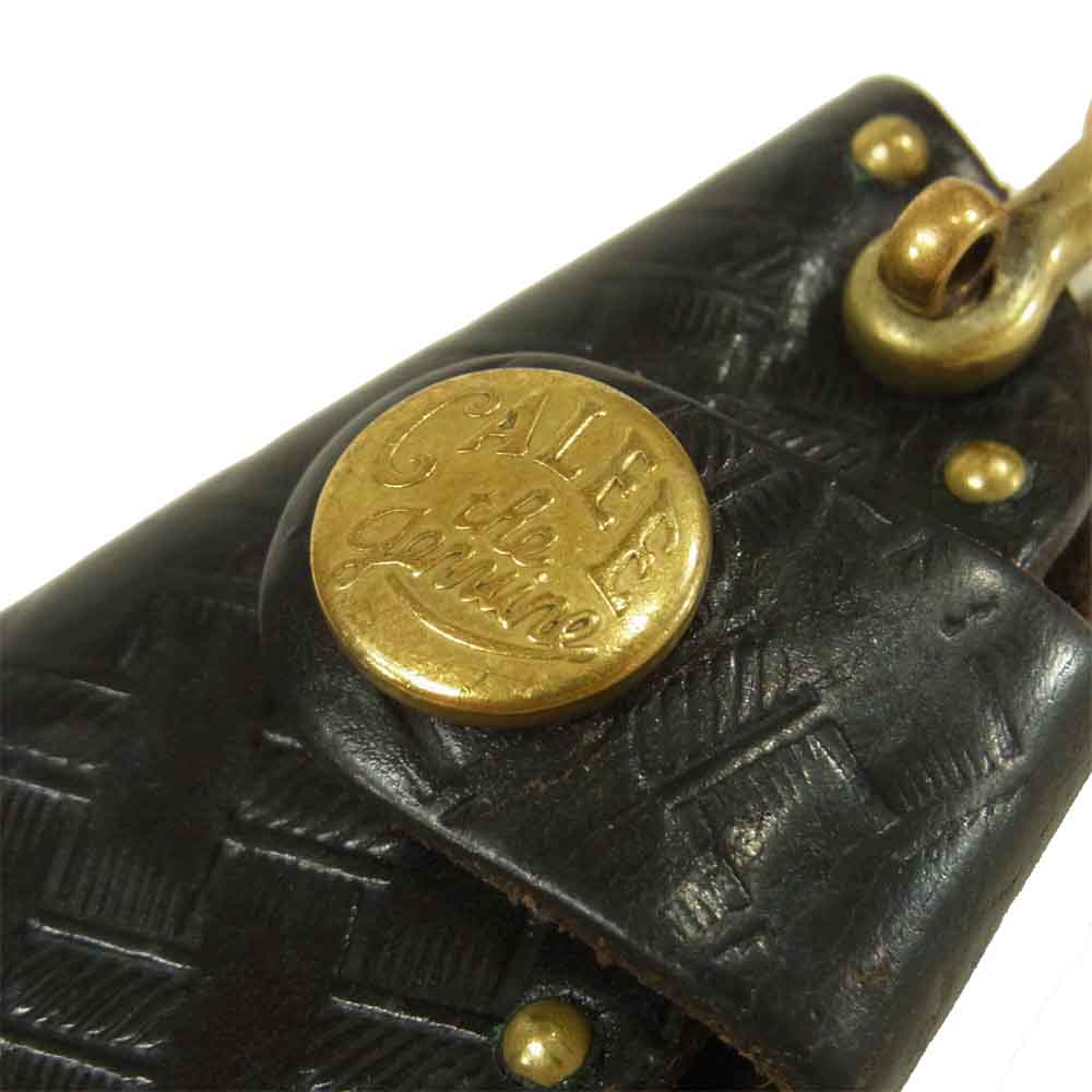 CALEE キャリー レザー スタッズ キーケース ブラック系【中古