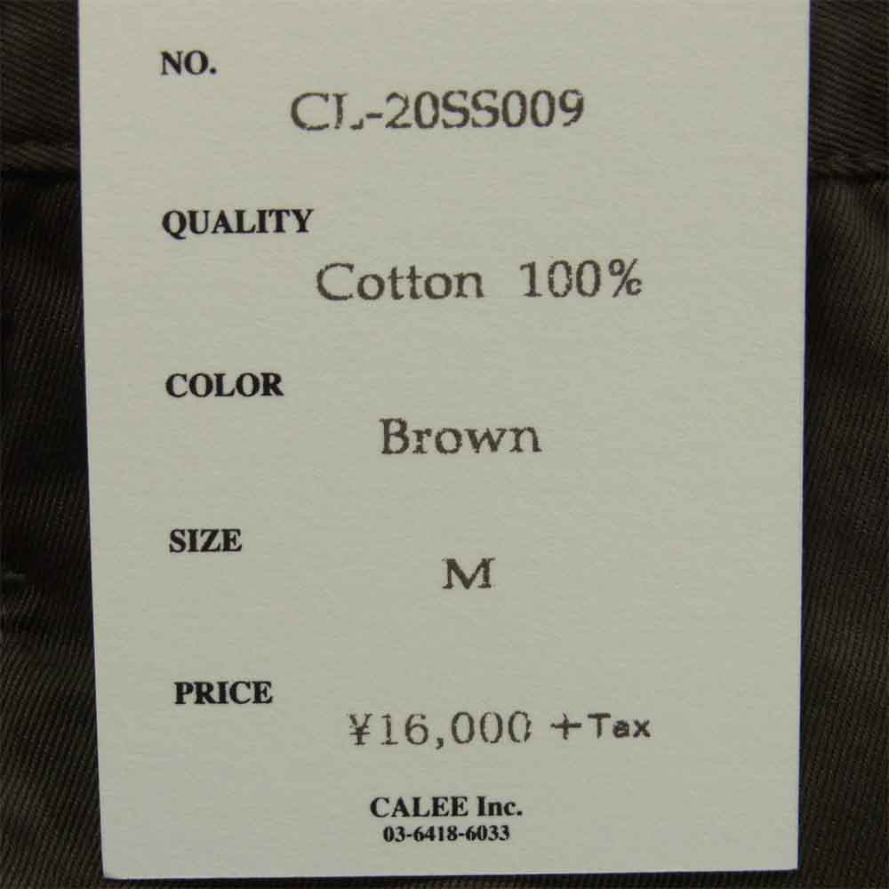 CALEE キャリー 20SS CL-20SS009 スリム チノ パンツ ブラウン系 M【新古品】【未使用】【中古】