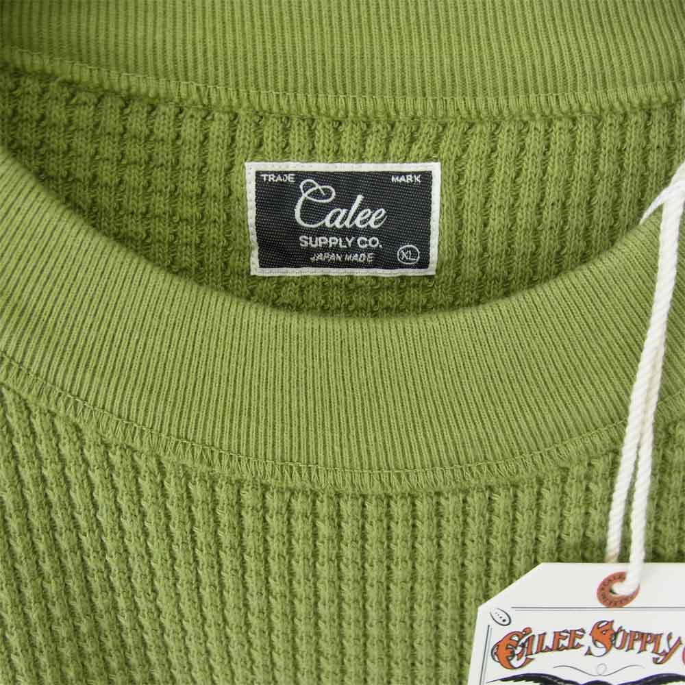 CALEE キャリー 20AW CL-20AW071 Big waffle L/S cutsew ビッグ ワッフル カットソー ライトグリーン系 XL【新古品】【未使用】【中古】