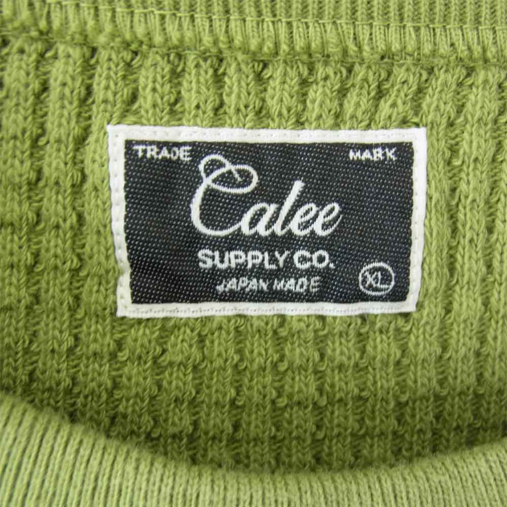 CALEE キャリー 20AW CL-20AW071 Big waffle L/S cutsew ビッグ ワッフル カットソー ライトグリーン系 XL【新古品】【未使用】【中古】