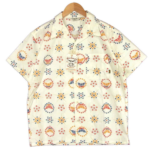 CALEE キャリー 19SS CL-19SS056 ALLOVER NATIVE EAGLE S/S SHIRT ネイティブ イーグル 半袖 シャツ ホワイト系 M【新古品】【未使用】【中古】