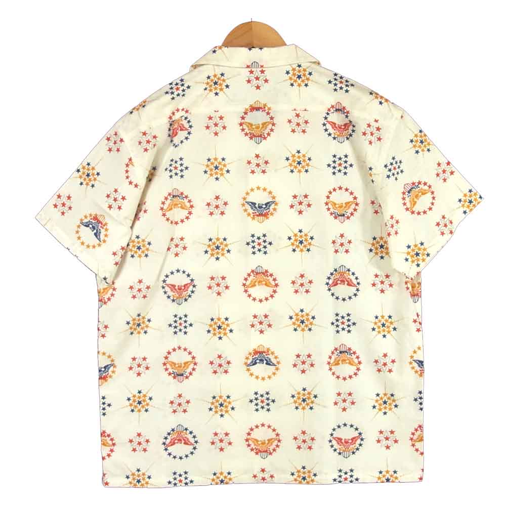 CALEE キャリー 19SS CL-19SS056 ALLOVER NATIVE EAGLE S/S SHIRT ネイティブ イーグル 半袖 シャツ ホワイト系 M【新古品】【未使用】【中古】
