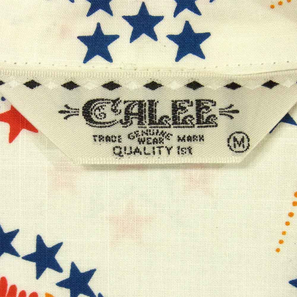 CALEE キャリー 19SS CL-19SS056 ALLOVER NATIVE EAGLE S/S SHIRT ネイティブ イーグル 半袖 シャツ ホワイト系 M【新古品】【未使用】【中古】
