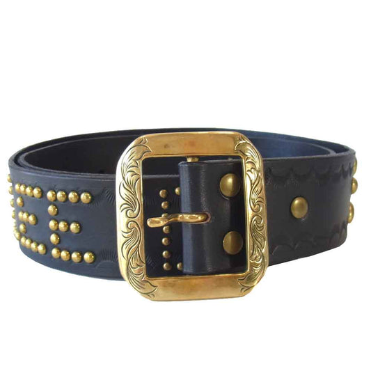 CALEE キャリー Japan style studs leather belt スタッズ ベルト ブラック系【美品】【中古】