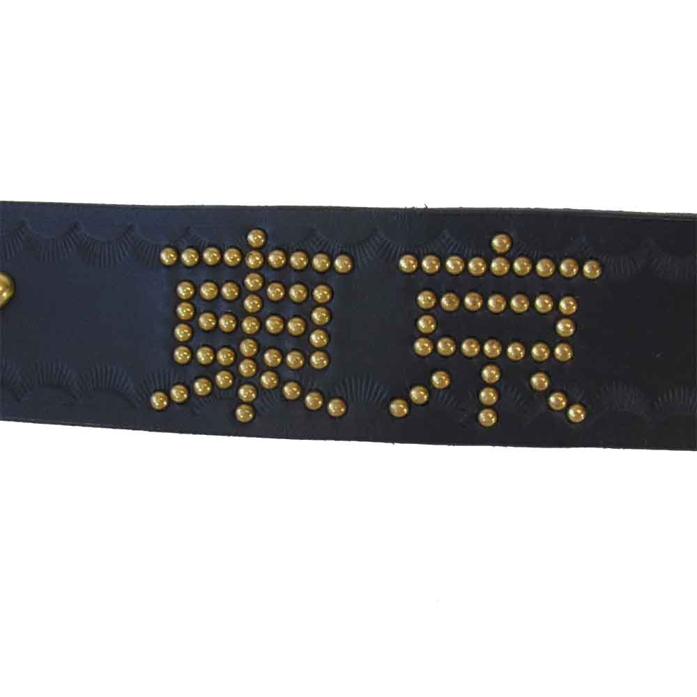 CALEE キャリー Japan style studs leather belt スタッズ ベルト ブラック系【美品】【中古】