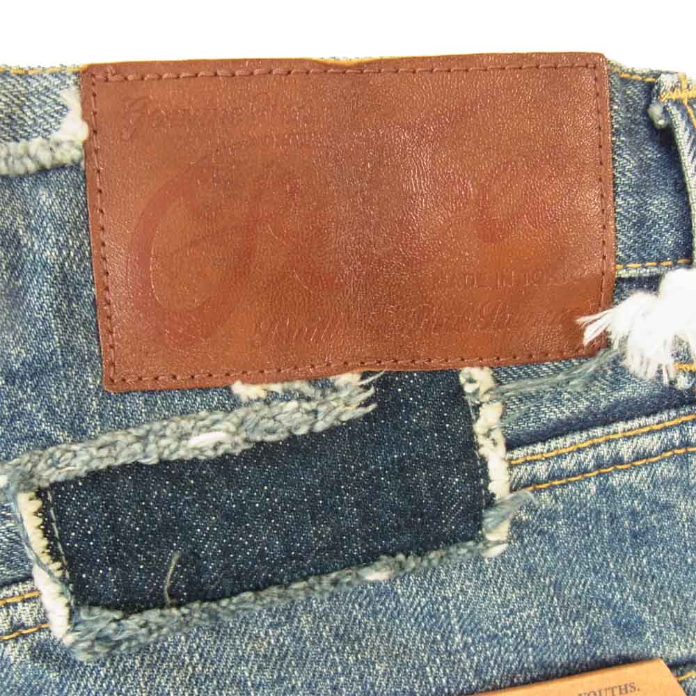 CALEE キャリー リペア加工 デニム パンツ インディゴブルー系 32【新古品】【未使用】【中古】