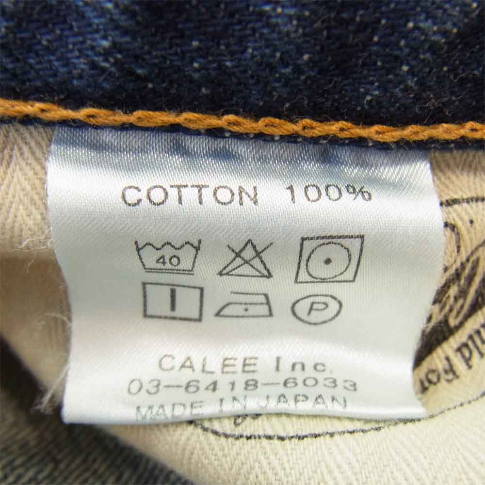 CALEE キャリー リペア加工 デニム パンツ インディゴブルー系 32【新古品】【未使用】【中古】