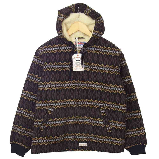 CALEE キャリー 18AW CL-18AW045 JACQUARD HOODED BOA JACKET ジャガード ボア ジャケット イエロー系 M【新古品】【未使用】【中古】