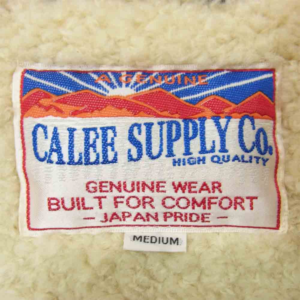 CALEE キャリー 18AW CL-18AW045 JACQUARD HOODED BOA JACKET ジャガード ボア ジャケット イエロー系 M【新古品】【未使用】【中古】