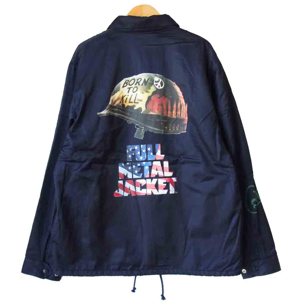 CALEE キャリー × FULL METAL JACKET フルメタルジャケット SATIN COACH JACKET コーチジャケット ネイビー系 L【中古】