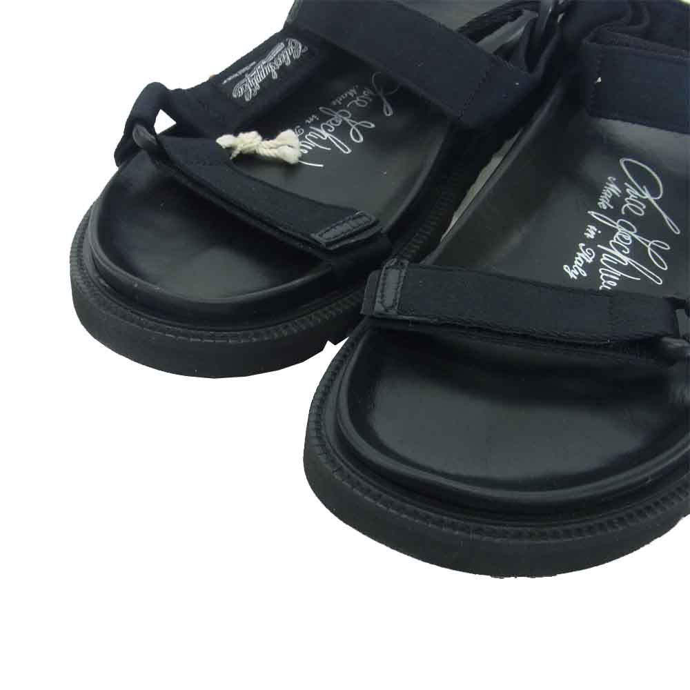 CALEE キャリー 18SS CL-18SS001LI LUCA LUCA IACHINI ルカ イアキーニ  ストラップ レザー サンダル ブラック系 43【新古品】【未使用】【中古】