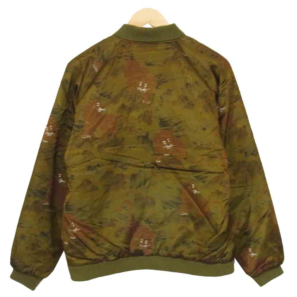 CALEE キャリー 18AW CL-18AW034 Praffin satin tiger pattern rib jacket サテン タイガー ジャケット カーキ系 M【新古品】【未使用】【中古】