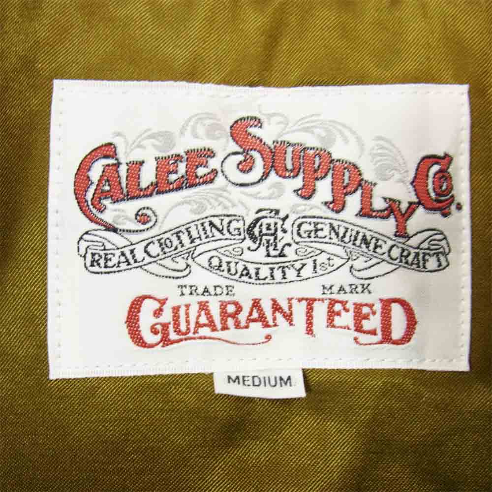 CALEE キャリー 18AW CL-18AW034 Praffin satin tiger pattern rib jacket サテン タイガー ジャケット カーキ系 M【新古品】【未使用】【中古】