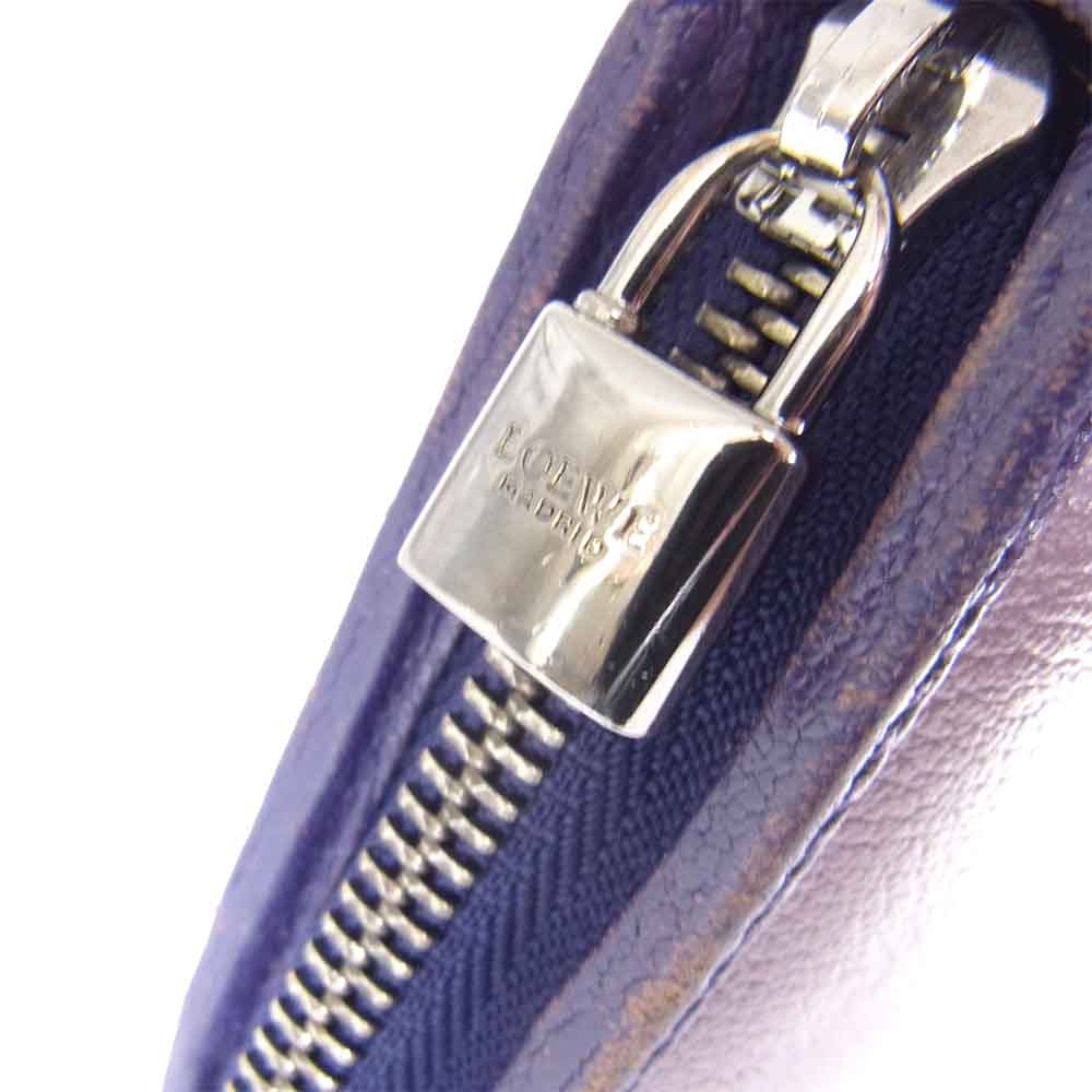 LOEWE ロエベ ZIP AROUND ジップ アラウンド ウォレット 長財布 パープル系【中古】