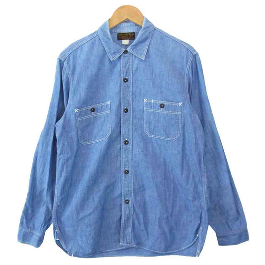 FREEWHEELERS フリーホイーラーズ neal cassady rail road VINTAGE INDIGO CHAMBRAY シャンブレー シャツ ライトブルー系 17【中古】