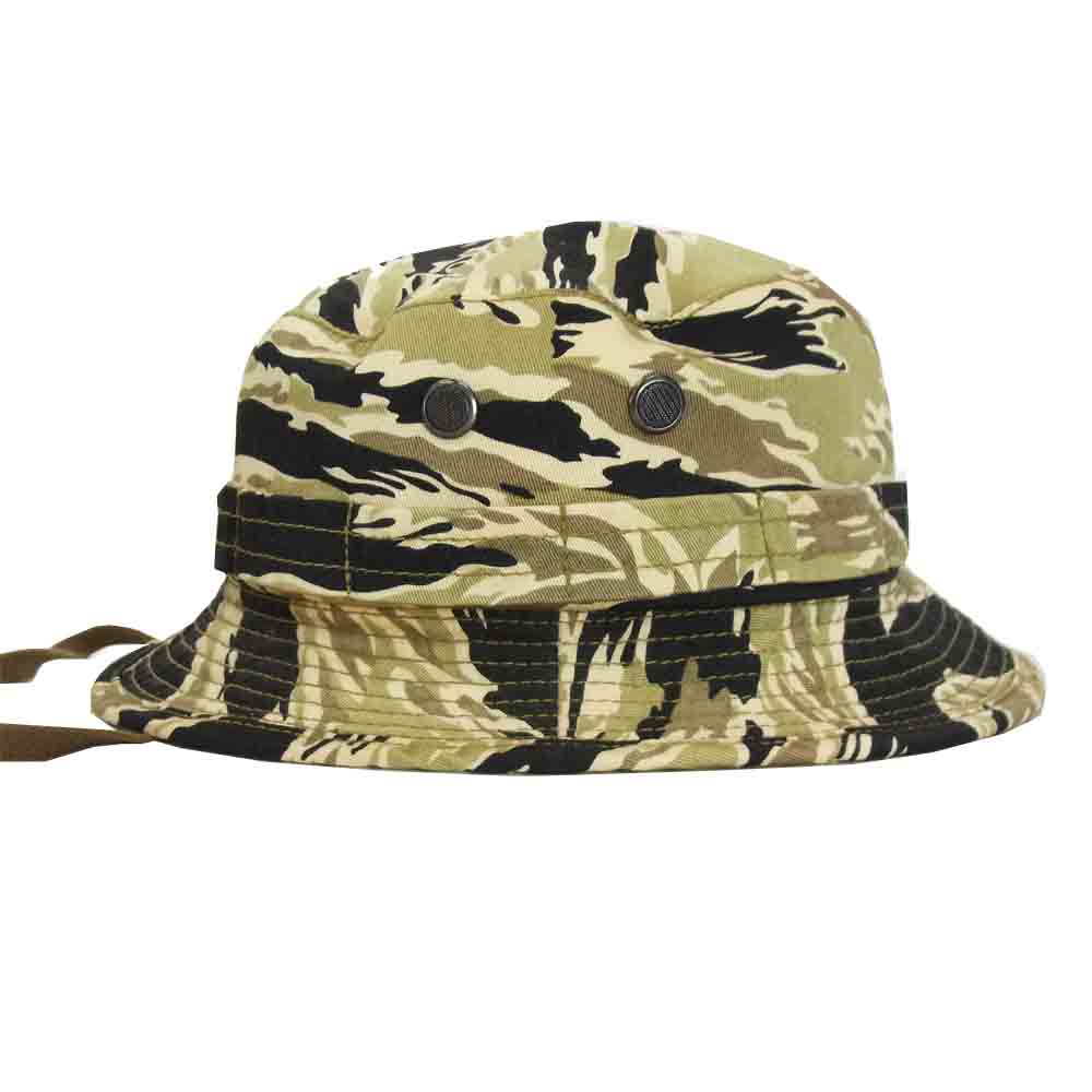 The REAL McCOY'S ザリアルマッコイズ TIGER BOONIE HAT タイガーカモ ブーニー ハット カーキ系 7 5/8【中古】