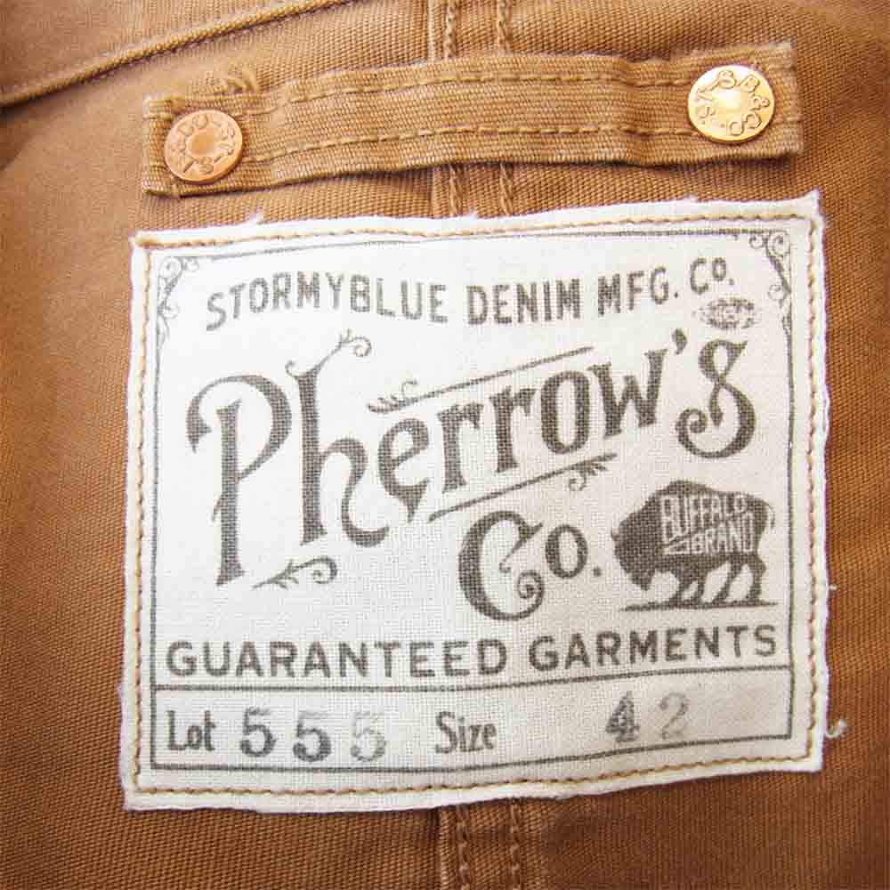 Pherrow's フェローズ 555 COVERALL JACKET カバーオール ジャケット ライトブラウン系 42【中古】