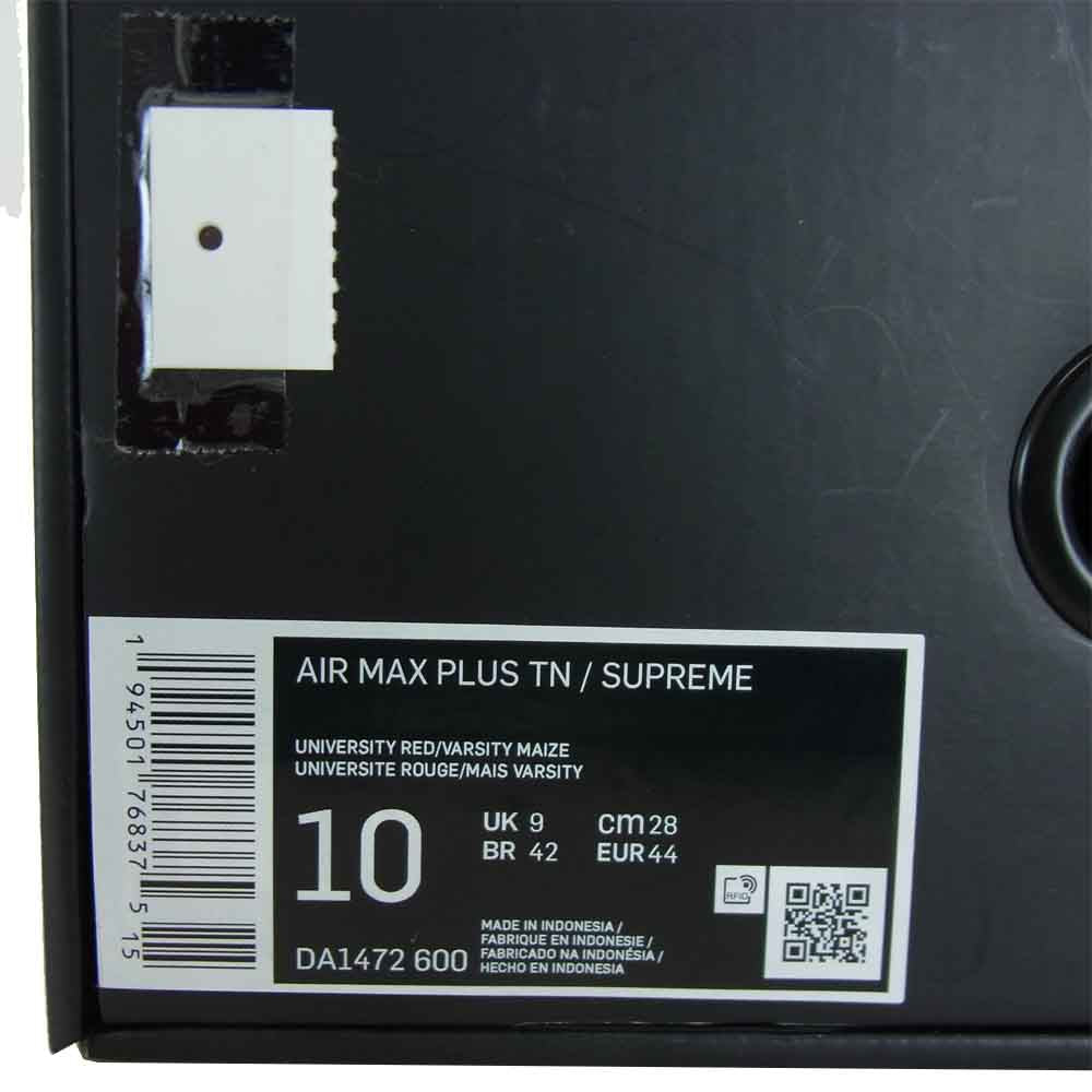 Supreme シュプリーム × ナイキ NIKE 20AW DA1472 600 Air Max Plus エア マックス プラス  レッド系 31cm【新古品】【未使用】【中古】
