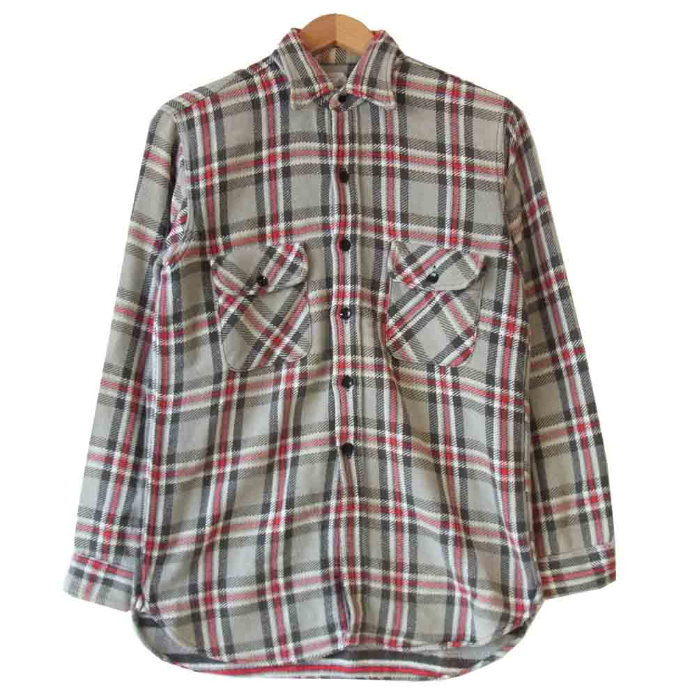 シアーズ ヴィンテージ オリジナル ヘビーネル ワーク シャツ グレー系 S【中古】
