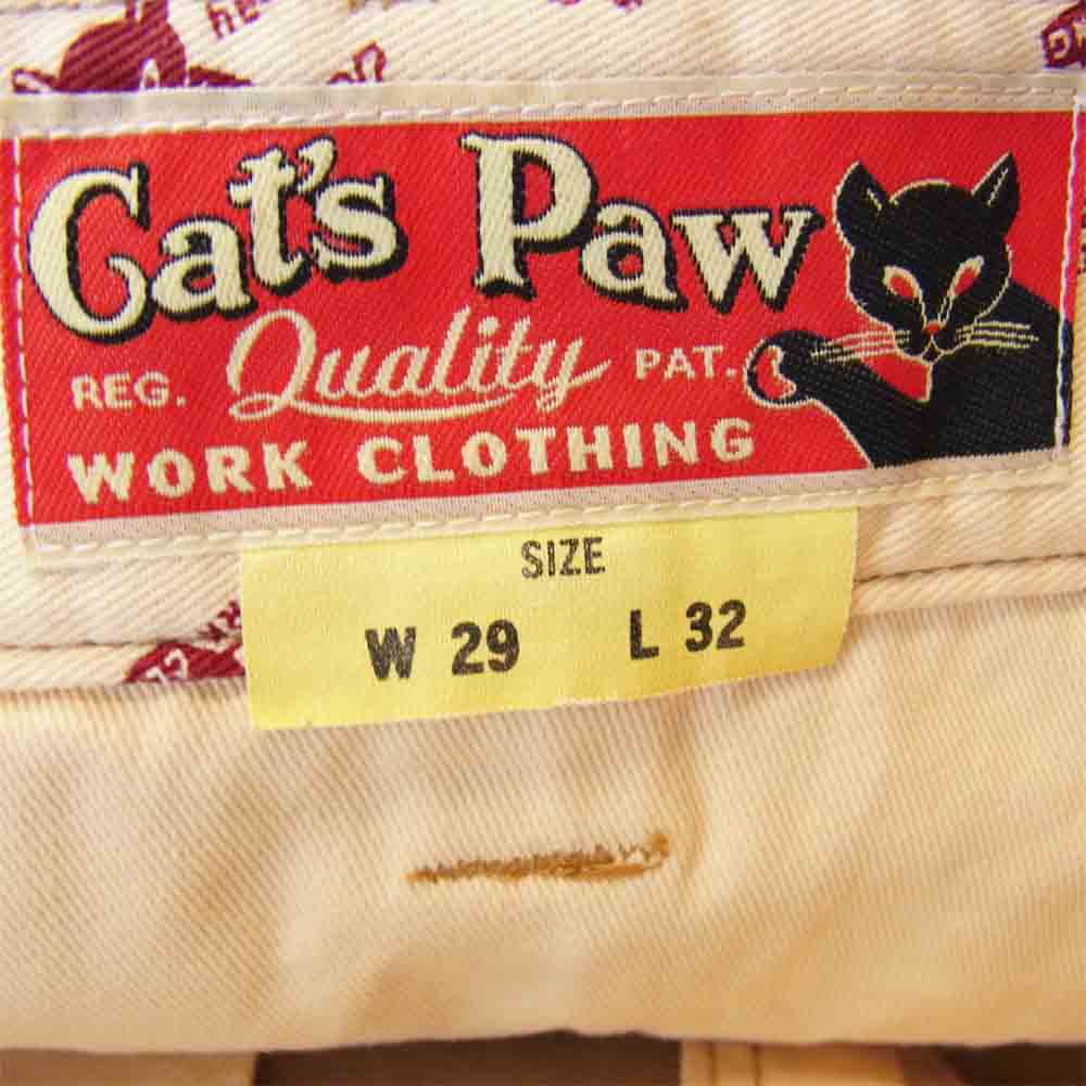CAT'S PAW キャッツポウ チノパンツ レギュラーフィット コットンツイル ベージュ系 29【新古品】【未使用】【中古】