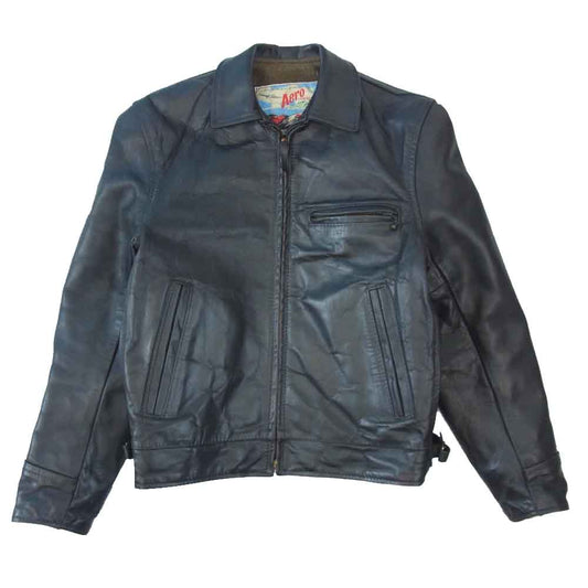 AERO LEATHER エアロレザー Highwayman ハイウェイマン ホースハイド レザー ブラック系 34【中古】