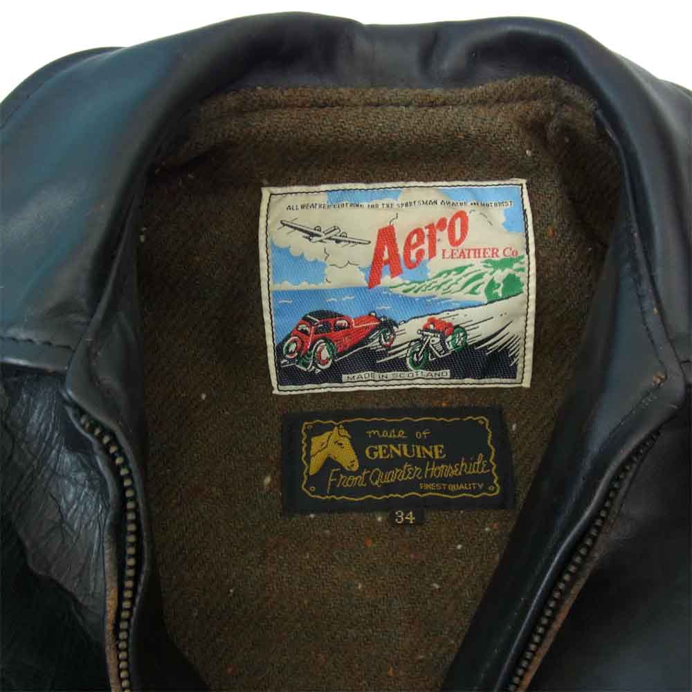 AERO LEATHER エアロレザー Highwayman ハイウェイマン ホースハイド レザー ブラック系 34【中古】