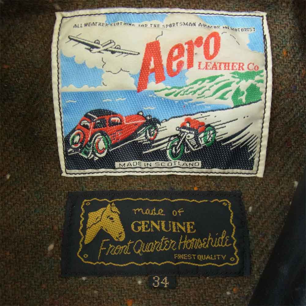 AERO LEATHER エアロレザー Highwayman ハイウェイマン ホースハイド レザー ブラック系 34【中古】
