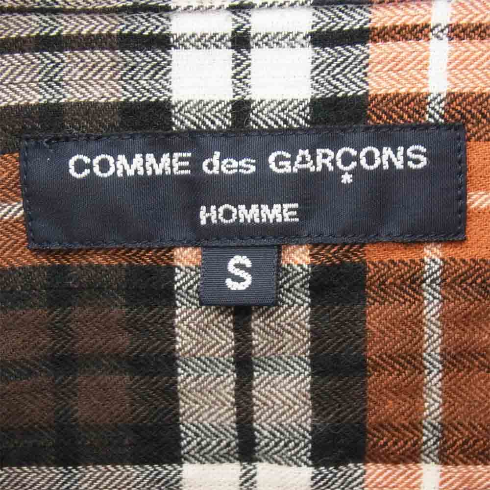 COMME des GARCONS HOMME コムデギャルソンオム HH-B015 切替 シワ加工 チェックシャツ マルチカラー系 S【美品】【中古】