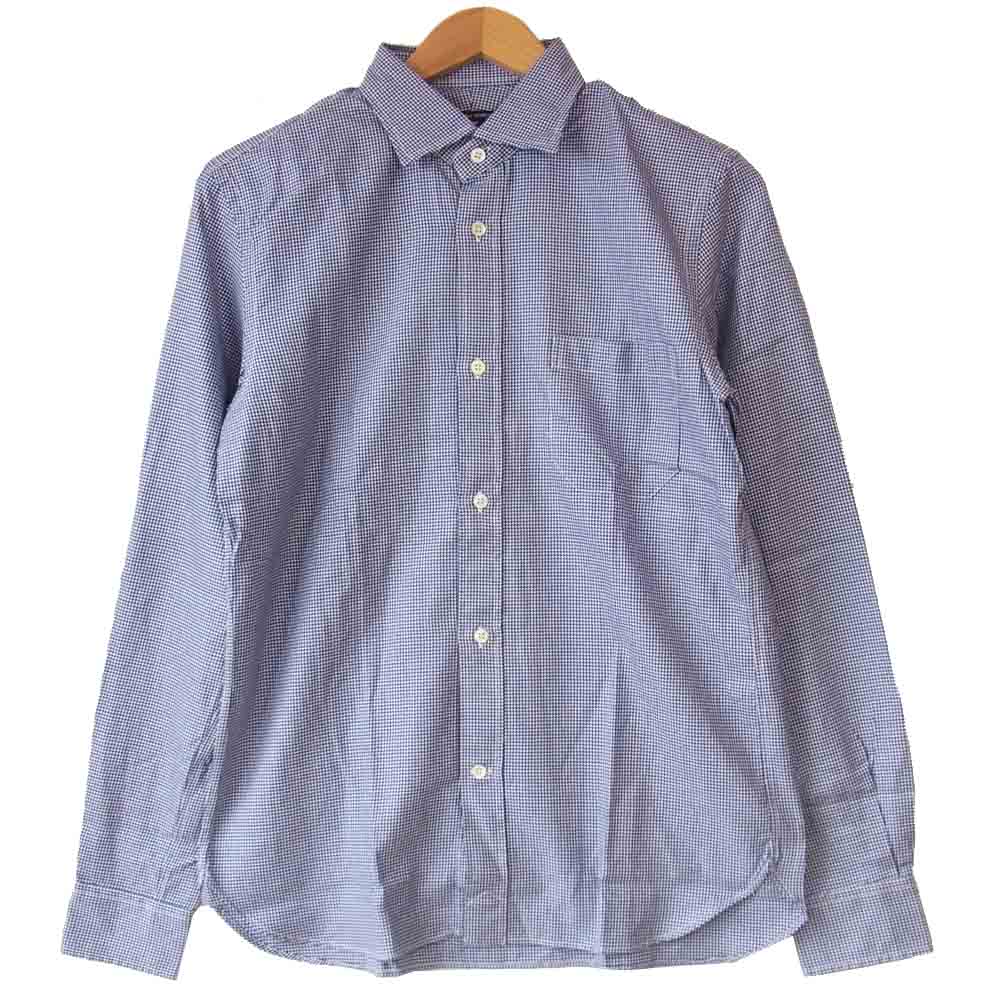 COMME des GARCONS HOMME コムデギャルソンオム AD2012 HJ-B005 千鳥格子 長袖 シャツ 青×白 M【美品】【中古】